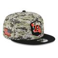 Men's New Era Camo/Black Cincinnati Bengals 2023 Salute To Service 9FIFTY Snapback Hat