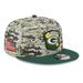 Men's New Era Camo/Green Green Bay Packers 2023 Salute To Service 9FIFTY Snapback Hat