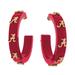 Women's CANVAS Style Alabama Crimson Tide Resin Logo Hoop Earrings