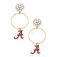 Women's CANVAS Style Alabama Crimson Tide Pearl Cluster Enamel Hoop Earrings