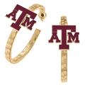 Women's CANVAS Style Texas A&M Aggies Enamel Logo Hoop Earrings