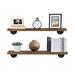 Loon Peak® 24" Industrial Rustic Wood Wall Shelf - Espresso Real Wooden Shelving Wood in White | 1.26" H x 36" W x 5.3" D | Wayfair