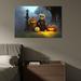 The Holiday Aisle® Louiese Halloween Cute Skeleton Jack-O-Lanterns Decoration On Canvas Painting Metal in Yellow | 32 H x 48 W x 1.5 D in | Wayfair