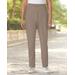 Appleseeds Women's Everyday Knit Zip-Pocket Slim Pants - Brown - PM - Petite