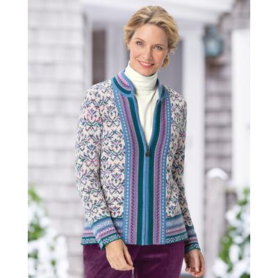 Appleseeds Women's St Mortiz Cardigan - Multi - PL - Petite