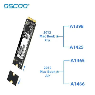 OSCOO-Disque dur SATA3 SSD pour Macbook Pro 128 Go 256 Go 512 Go 1 To 2012 A1398 A1425
