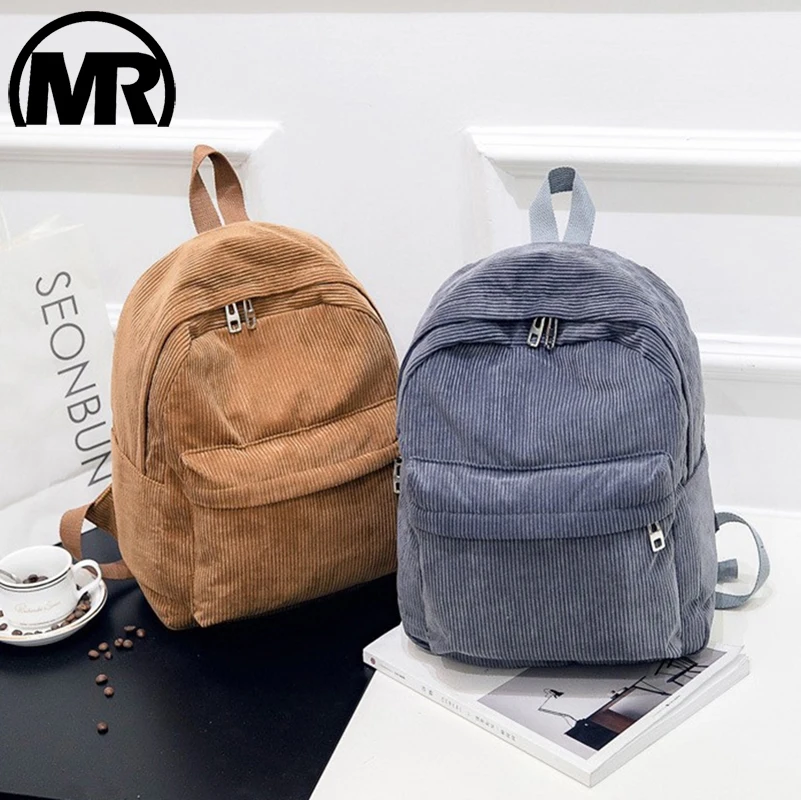 MARKROYAL couleur Pure velours côtelé sac à dos mode femmes école sac à dos femmes sac à dos Teenger fille sacs d'école femme sac à dos