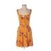 Nine Britton Casual Dress - A-Line Plunge Sleeveless: Yellow Print Dresses - Women's Size Small