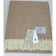 Bronte by Moon Merino Lambswool Herringbone Throw Blanket CAMEL BEIGE