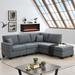 Modular Sectional Sofa, 5 Seats L Shaped Sofa with Convertible Ottoman, Modern Sofa Couch with 2 Pillows for Living Room