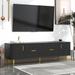 Modern Simple & Luxury TV Stand with 5 Champagne Legs, TV Stand Entertainment Center, TV Console Table with Metal Handles