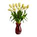 22" Dutch Tulip Artificial Arrangement in Ruby Vase