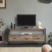 60 inch Reclaimed wood Media TV Stand Console Table with Drawers and Open Shelves, for Living Room Bedroom, Antique Gray