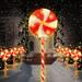 Set of 3 28inch Christmas Pathway Light Lollipop 8 Lighting Modes Flickering Candy Marker Waterproof Outdoor Christmas Decor Light