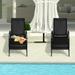 GIFFIH 2 Pieces Outdoor Patio Lounge Chair Chaise Fabric with Adjustable Reclining Armrest