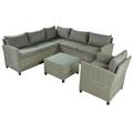 Patio Furniture Set 5 Piece Outdoor Conversation Setï¼Œwith Coffee Table Cushions and Single Chair