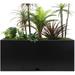 WORTH 16 H Galvanized Steel Rectangular Planter Box Black Metal Planter Tall Heavy Duty Modern Flower Plant Pot Indoor Outdoor Commercial Residential