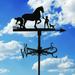 Pluokvzr Weather Vane Metal Horse Wind Direction Decorative Farmer and Horse Weathervanes Creative Black Horse Ornament for Outdo