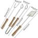 WOXINDA Long Handled Sponge Brush for Cleaning 3pcs Barbecue Tools Set Grilling Tongs Fork Spatula CLainless CLeel BBQ Utensil