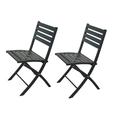 Dtwnek 2PCS Folding Chair Aluminum Patio Dining Chair Gray