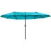 Jiarui 15ft Patio Umbrella Double-Sided Outdoor Market Extra Large Umbrella with Crank Handle for Deck Lawn Backyard and Pool Blue