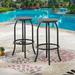 Outdoor Bar Height Stool Bistro Chair Counter Footrest Set Of 2 Black