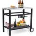 Garvee Movable Grill Table Outdoor Grilling Table Cart Rolling Grilling Table or Cart Black