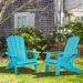HomGarden Set of 2 Foldable Adirondack Chair Weather Resistan Aruba Blue 380LBS