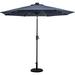 Jiarui 811051 9 Round 8-Rib Solar Lighted Patio Umbrella 32 LED Lights Crank and Tilt Aluminum Frame Navy