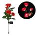 KKMOL Outdoor Solar Garden Stake Lights LED Solar Powered Light with 5 Rose Flowers Waterproof Solar Decorative Lights for Patio