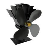 Dengmore Heat Powered Stove Fan 4 Blade Wood Log Burner Fireplace Stove Fan Non Electric Eco-Friendly Fan Efficient Heat Distribution Wood Stove Accessories