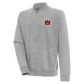 Men's Antigua Heather Gray Cincinnati Bengals Victory Full-Zip Jacket