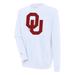 Men's Antigua White Oklahoma Sooners Victory Pullover Sweatshirt