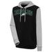 Men's Antigua Black/Heather Gray Philadelphia Eagles Victory Colorblock Pullover Hoodie