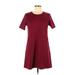 Gap Casual Dress - Mini Crew Neck Short sleeves: Burgundy Print Dresses - Women's Size Medium