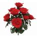 MDR Trading AI-FL3683RED-Q02 Red Victoria Rose Bunch Artificial Flower - Set of 2