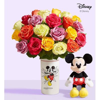 1-800-Flowers Flower Delivery Disney Mickey Mouse Vase W/ Assorted Roses Disney Mickey Mouse Vase & Mickey Mouse Plush