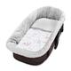 Border for prams - Cover for prams Baby Bath nest pram Accessories Set 3-Piece with Pillow and Mattress Cotton Owls Light Gray