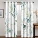 Leaf Blackout Curtains for Bedroom Living Room, Plant Eucalyptus Leaves Curtains, Thermal Insulated Eyelet Curtains, 90 Drop Patterned Window Treatments, 90x90 Inch (W X L), 2 Panels