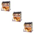 ibasenice 3 Pcs Diy Cottage Diy House Model Chinese Style House Model Micro Toys Train Toys Mini House Model Diy Toy House Assembling House Diy Adornment Miniature Toy Room Pretend Decorate