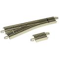 Bachmann Trains - E-Z COMMAND DCC EQUIPPED #4 TURNOUT – LEFT - NICKEL SILVER E-Z TRACK With Grey Roadbed - HO Scale