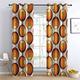 BUKITA Vintage Curtains, 70s Blackout Curtains 66x90 InchEyelet Curtains for Living Room Bedroom and Kitchen, Thermal Grommet Drapes, Door Curtain, 2 Panels Set