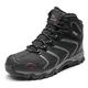 NORTIV 8 Men's Ankle High Waterproof Hiking Boots Outdoor Lightweight Shoes Trekking Trails,160448_M-F,BLACK/GREY,8 UK UK/9 US