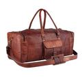 GifteQ Vintage Leather Duffel Travel Overnight Weekend Leather Bag Sports Gym Duffel Luggage Travel Bag For Men And Women, Brown, 24 inches, Travel Duffle