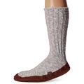 Acorn Women's Original Slipper Sock, Flexible Cloud Cushion Footbed with a Suede Sole, Mid-Calf Length, Light Grey Cotton Twist, X-Small