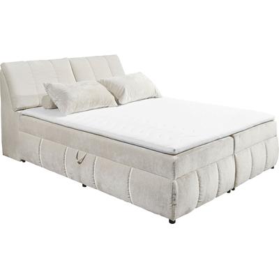 Boxbett ED EXCITING DESIGN "Valencia", weiß, B:163cm L:240cm, 100% Polyester, Komplettbetten, Boxspringbett, inkl. Bettkasten und Stauraum im Kopfteil Image