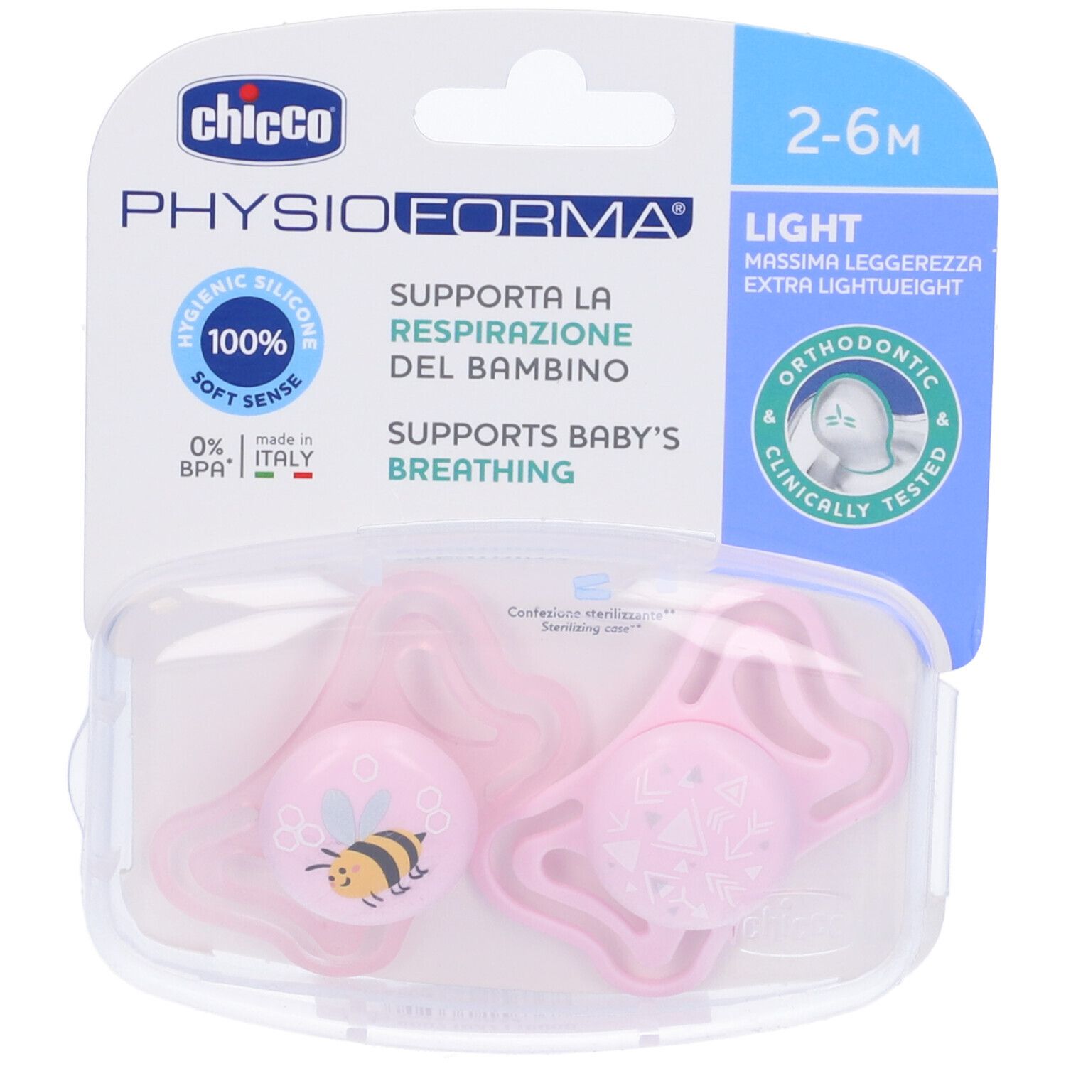 Chicco Physioforma Light Succhietto Rosa 2-6 Mesi 1 pz Succhietti