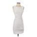 B. Darlin Casual Dress - Bodycon Scoop Neck Sleeveless: White Solid Dresses - Women's Size 1