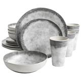 Gibson Gracie Oaks Melamine Dinnerware Set - Service for 4 Melamine, Granite in Gray | Wayfair 99900.16R