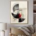 Ivy Bronx Helaina Asian Art Seashell Sumi VIII Framed On Canvas Print Metal in Black/Gray/Red | 32 H x 24 W x 1 D in | Wayfair